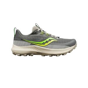 Saucony Grey with Neon Yellow- Green Trail Running Shoes